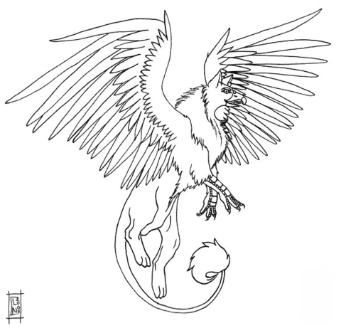 Akhor The Griffin Coloring Page
