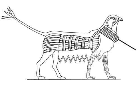 Ancient Egyptian Griffin Image Coloring Page