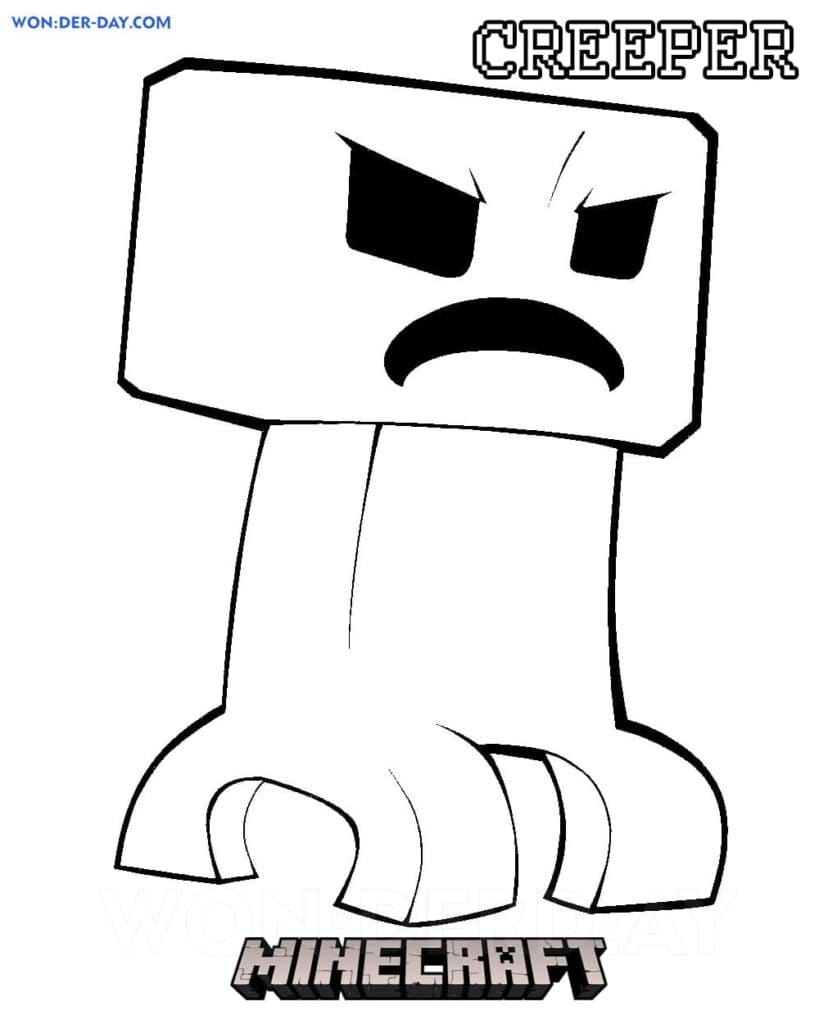 Angry Creeper Image Coloring Page
