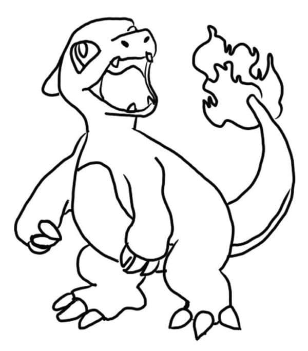 Angry Lizard Pokémon Coloring Page