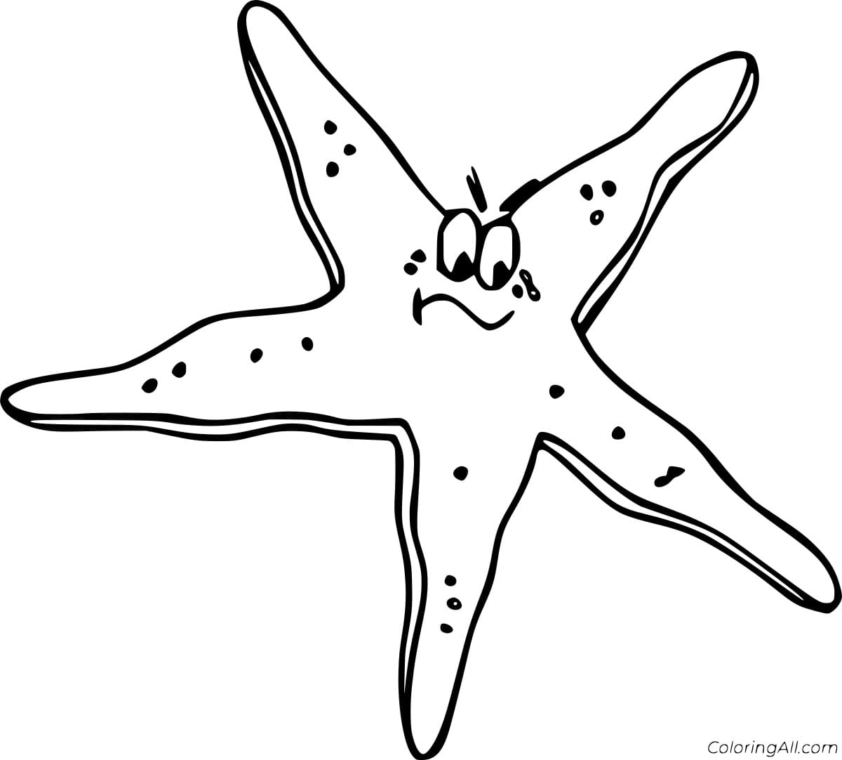 Angry Starfish Image Coloring Page