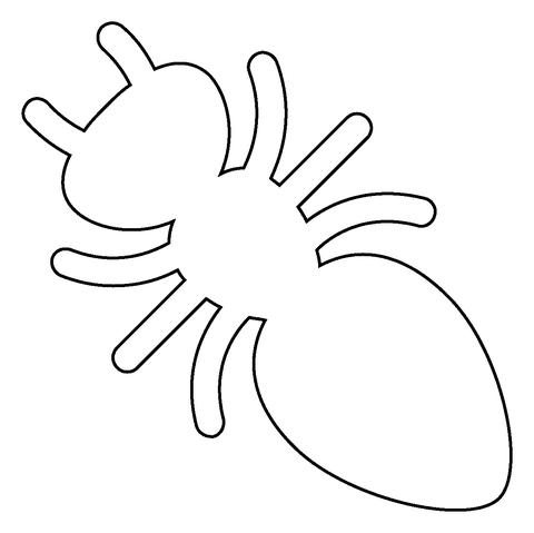 Ant Emoji For Kids Coloring Page