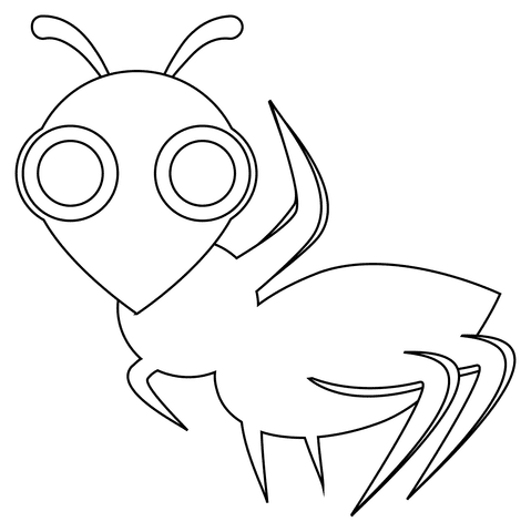 Ant For Kids Coloring Page