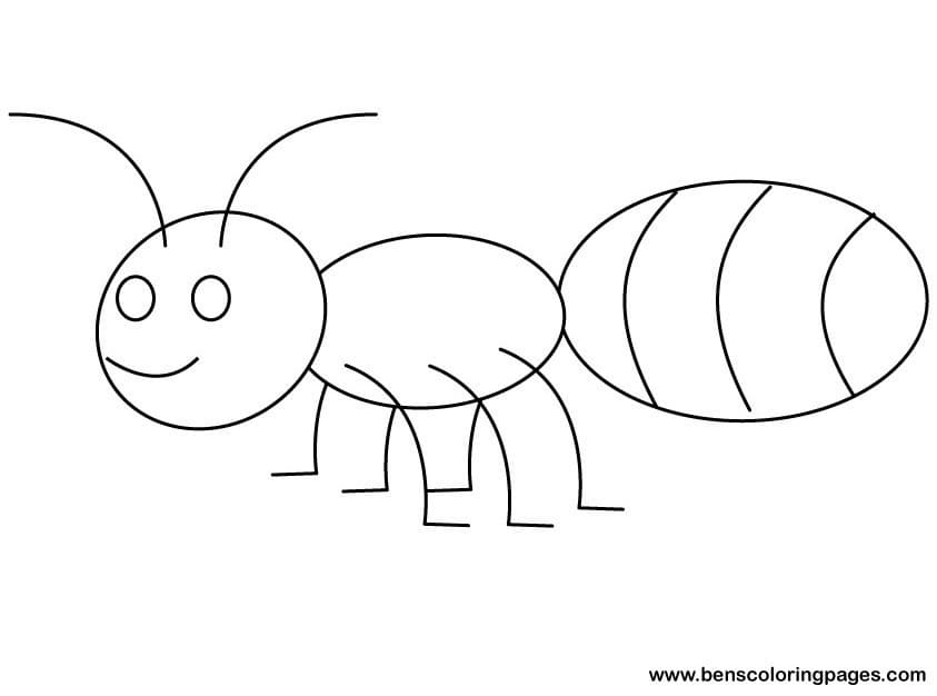 Ant Lovely Image Coloring Page