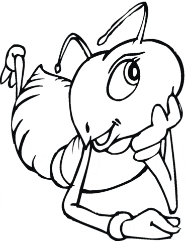 Ant is Thinking Image Coloring Page