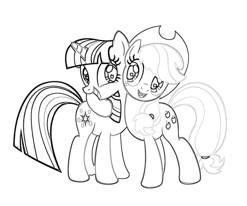 Applejack And Apples Image Coloring Page
