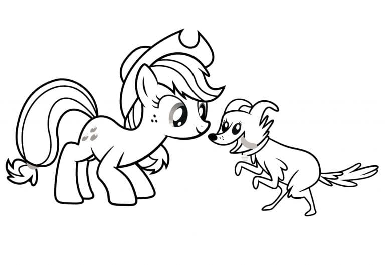 Applejack Meets a Dog