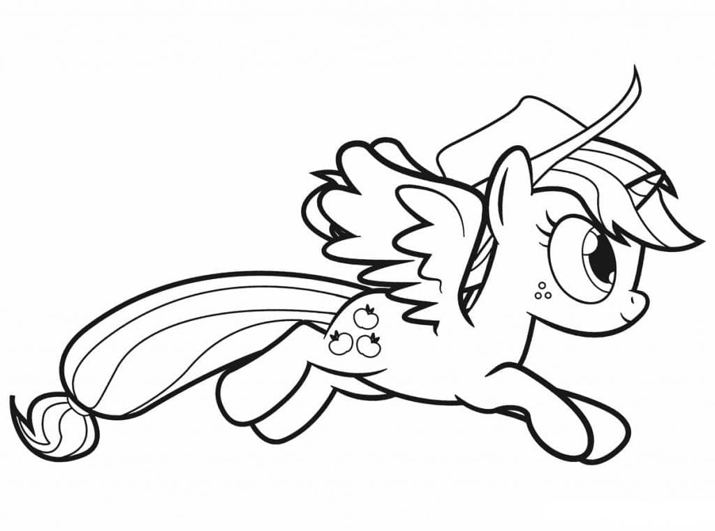 Applejack Running Coloring Page