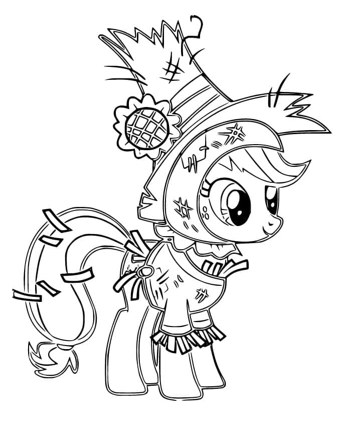 Applejack The Scarecrow Coloring Page