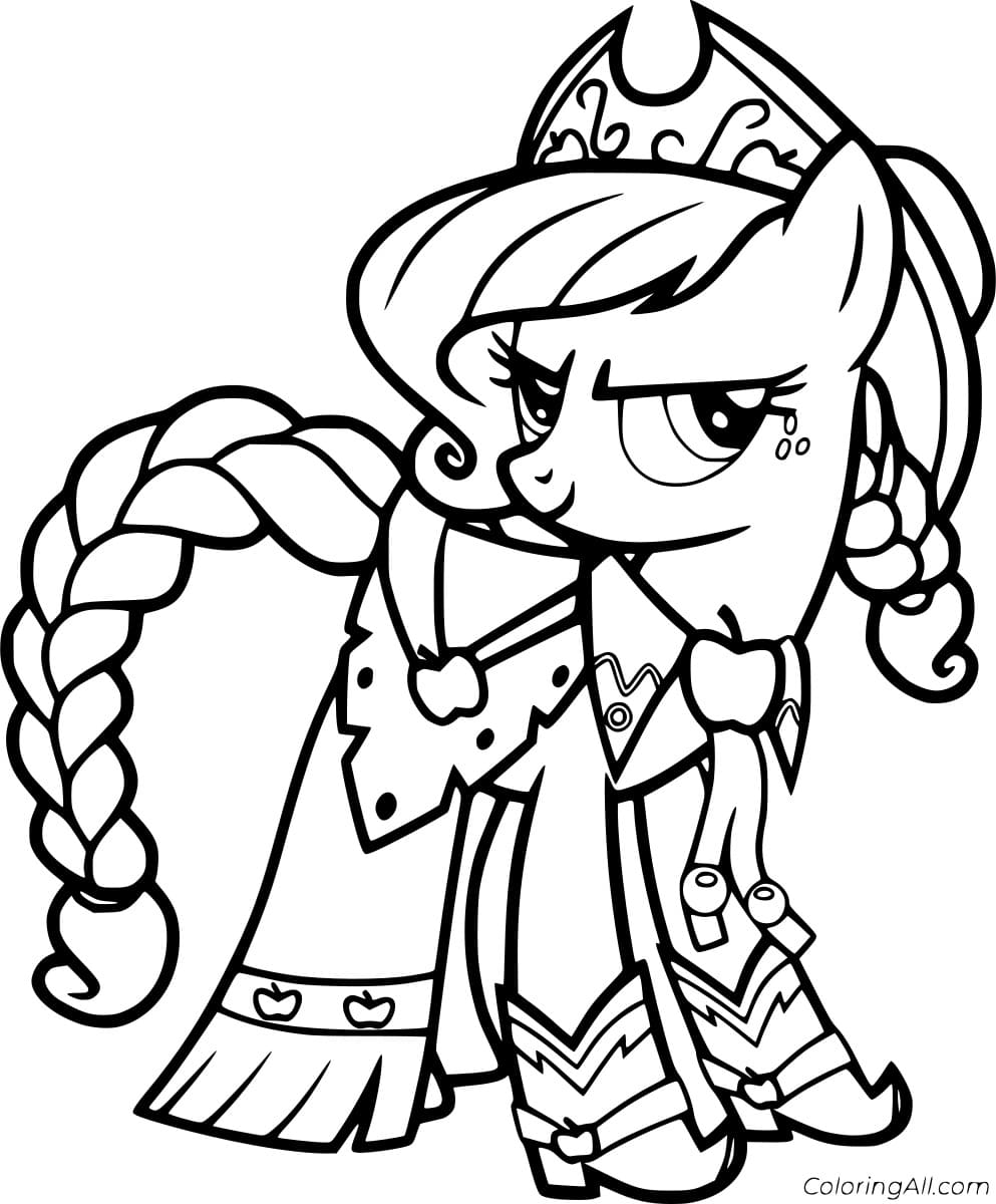 Applejack In The Cloak Coloring Page