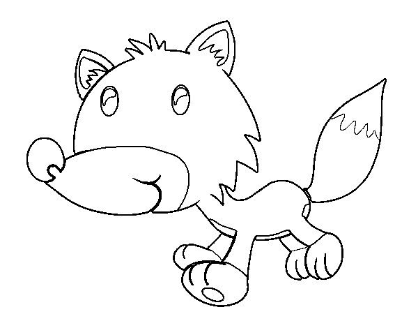 Baby Coyote Image Coloring Page