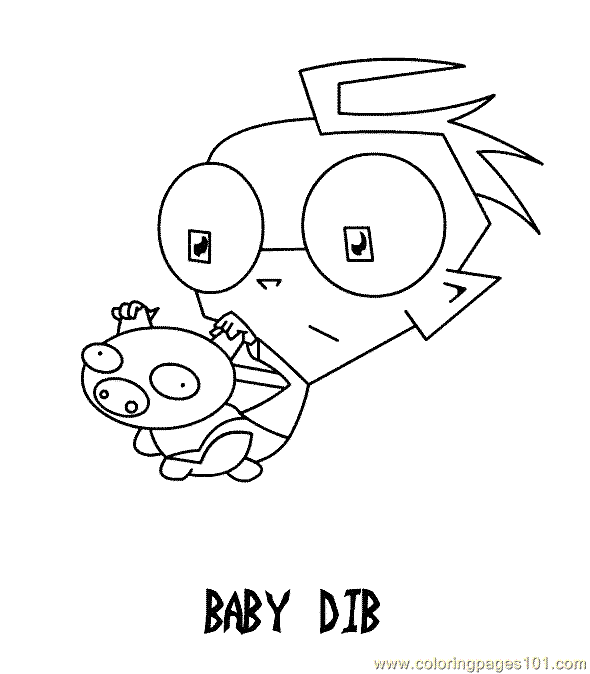 Baby Dib Free Printable Coloring Page