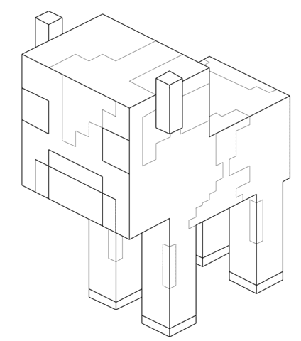 Baby Mooshroom Cow From Minecraft Coloring Page