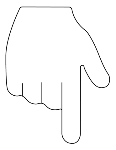 Backhand Index Pointing Down Emoji Image Coloring Page