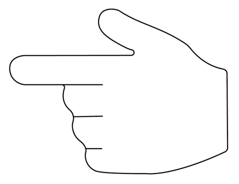 Backhand Index Pointing Left Emoji Image Coloring Page