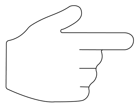 Backhand Index Pointing Right Emoji Image Coloring Page