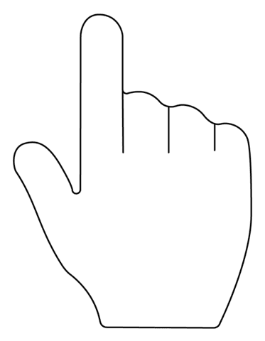 Backhand Index Pointing Up Emoji Image Coloring Page
