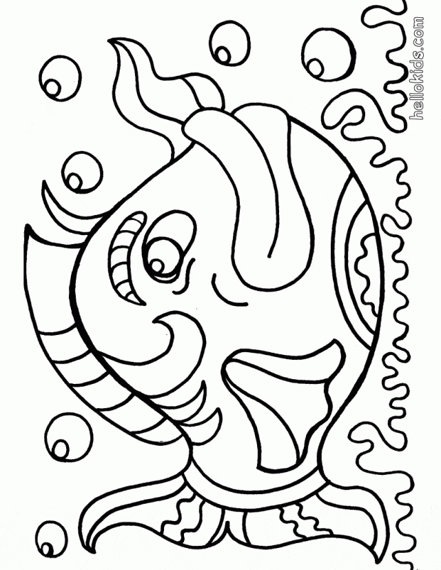 Bass Fish Image For Children Coloring Page