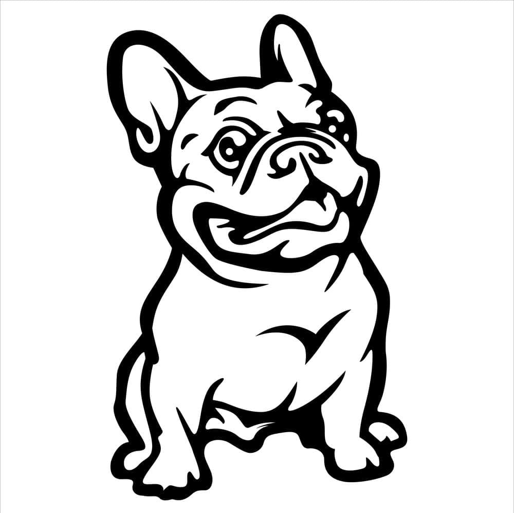 Bulldog Black And White Picture Coloring Page
