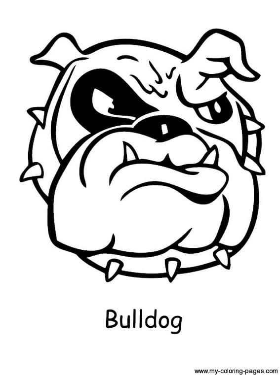 Bulldog Cute For Kids Coloring Page