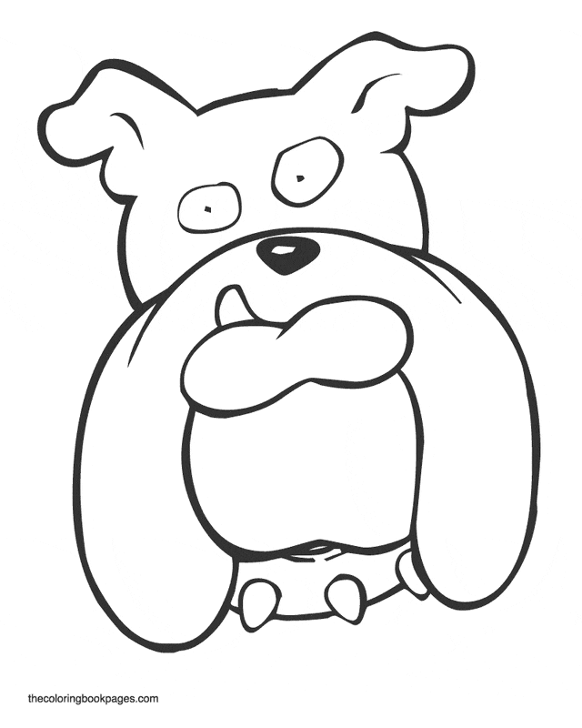 Bulldog Easy Drawing And Color Coloring Page
