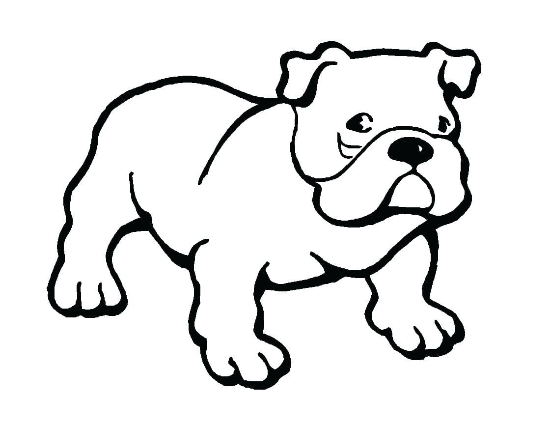 Bulldog For Kids Image Coloring Page