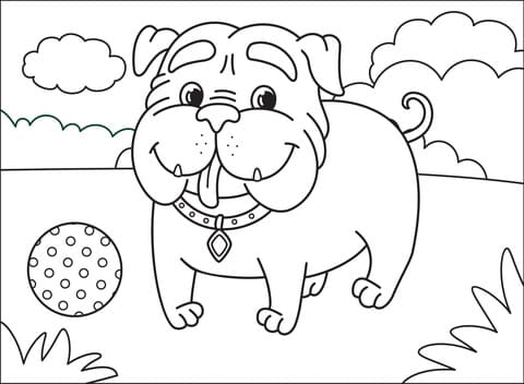 Bulldog Staggering Coloring Page