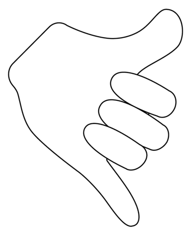 Call Me Hand Emoji Image Coloring Page