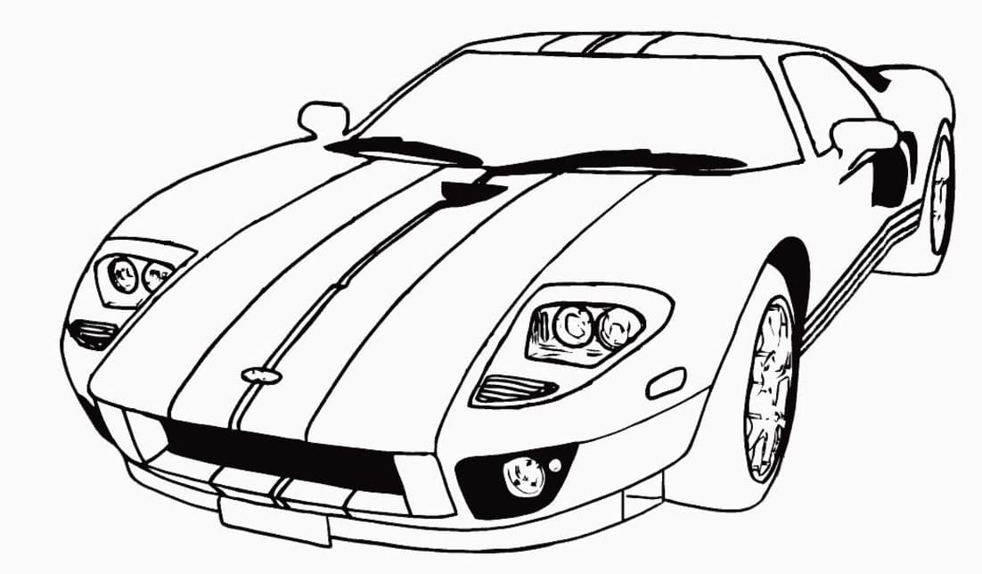 Car Speed Image Coloring Page