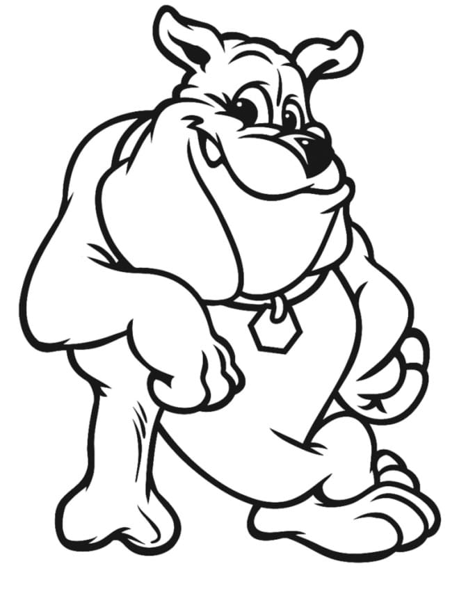 Cartoon Bulldog Agreeable Coloring Page