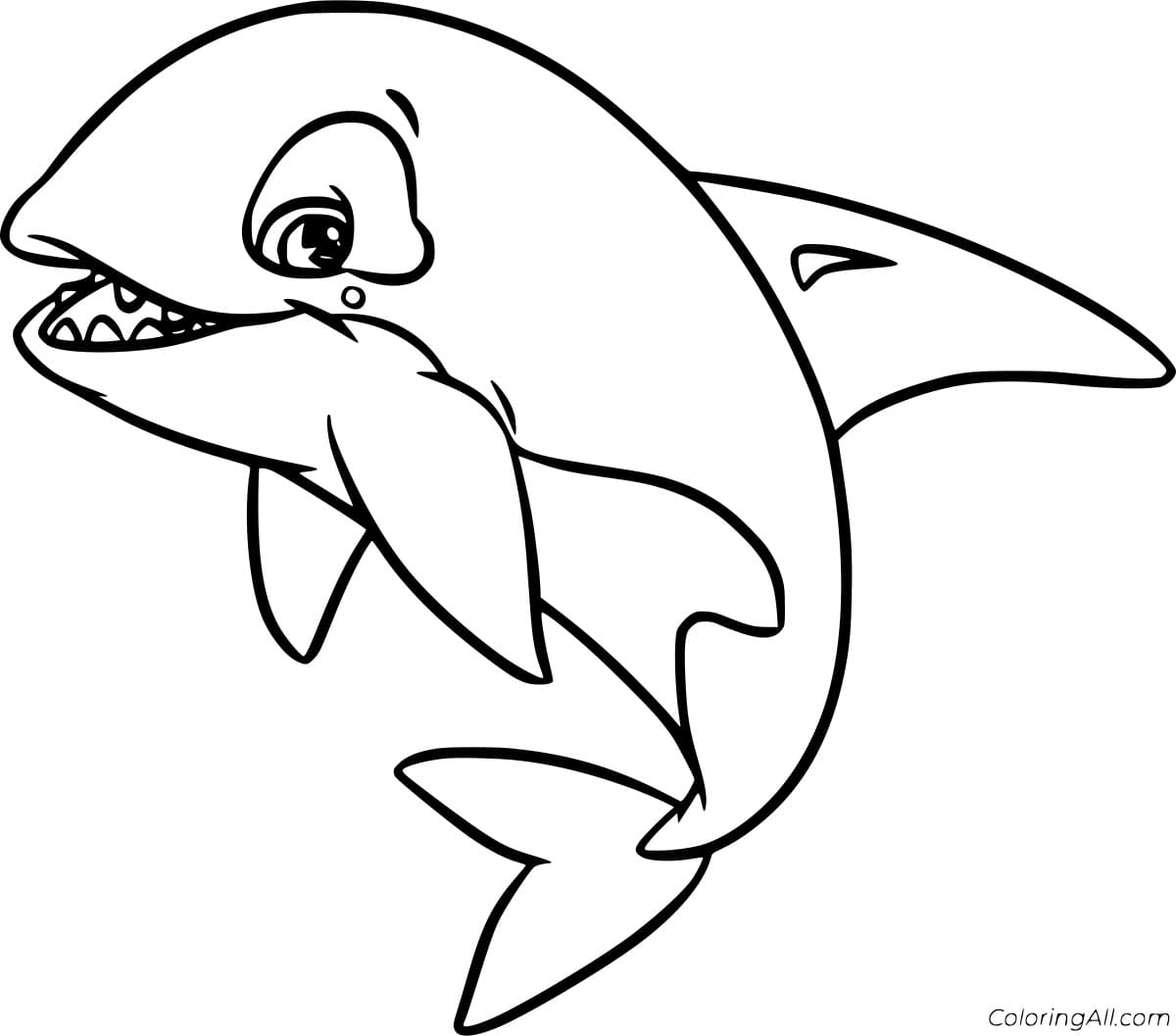 Cartoon Fierce Orca Coloring Page