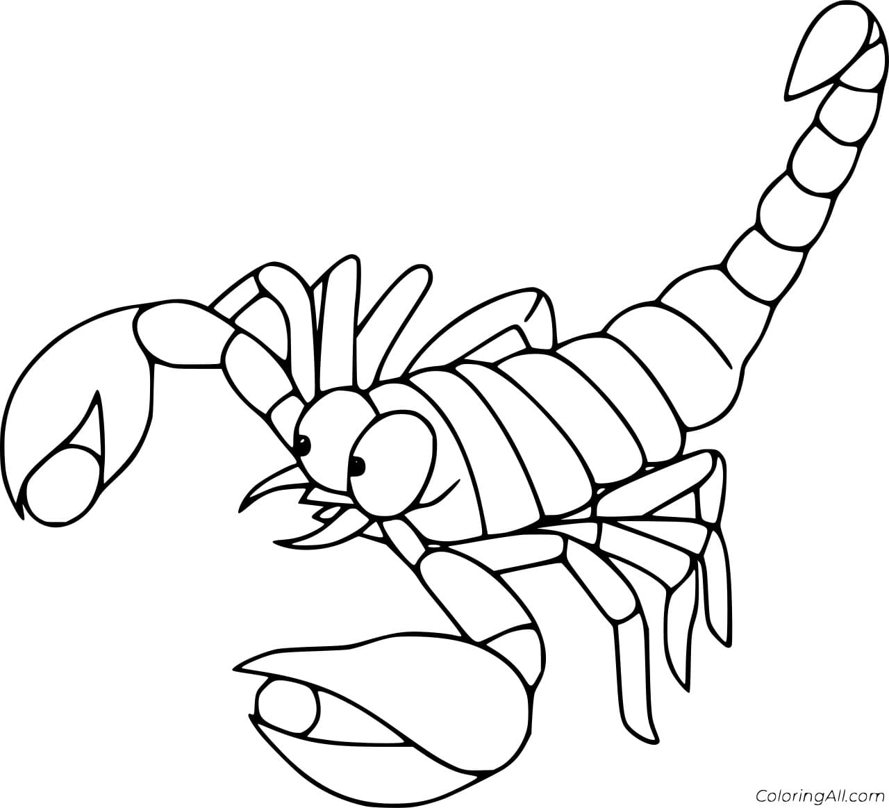 Cartoon Funny Scorpion Free Printable Coloring Page