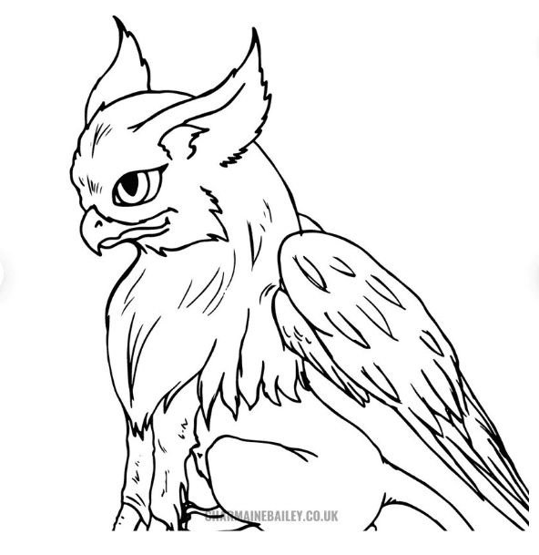 Cartoon Griffin For Kids Coloring Page