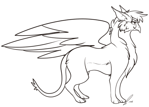 Cartoon Griffin Coloring Page