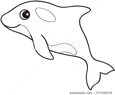 Cartoon Orca Whale Image Coloring Page