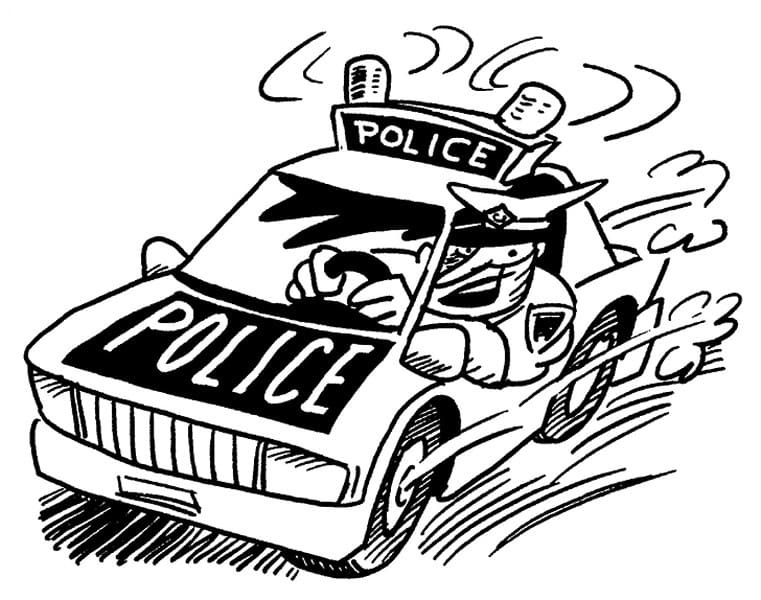 Cartoon Police Officer Coloring Page