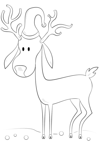 Cartoon Reindeer Image Coloring Page