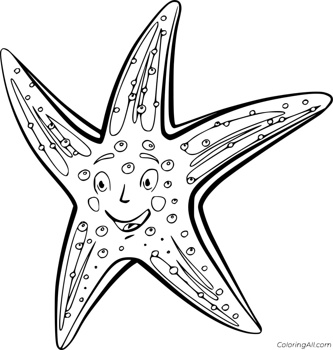 Cartoon Sea Star Image Coloring Page