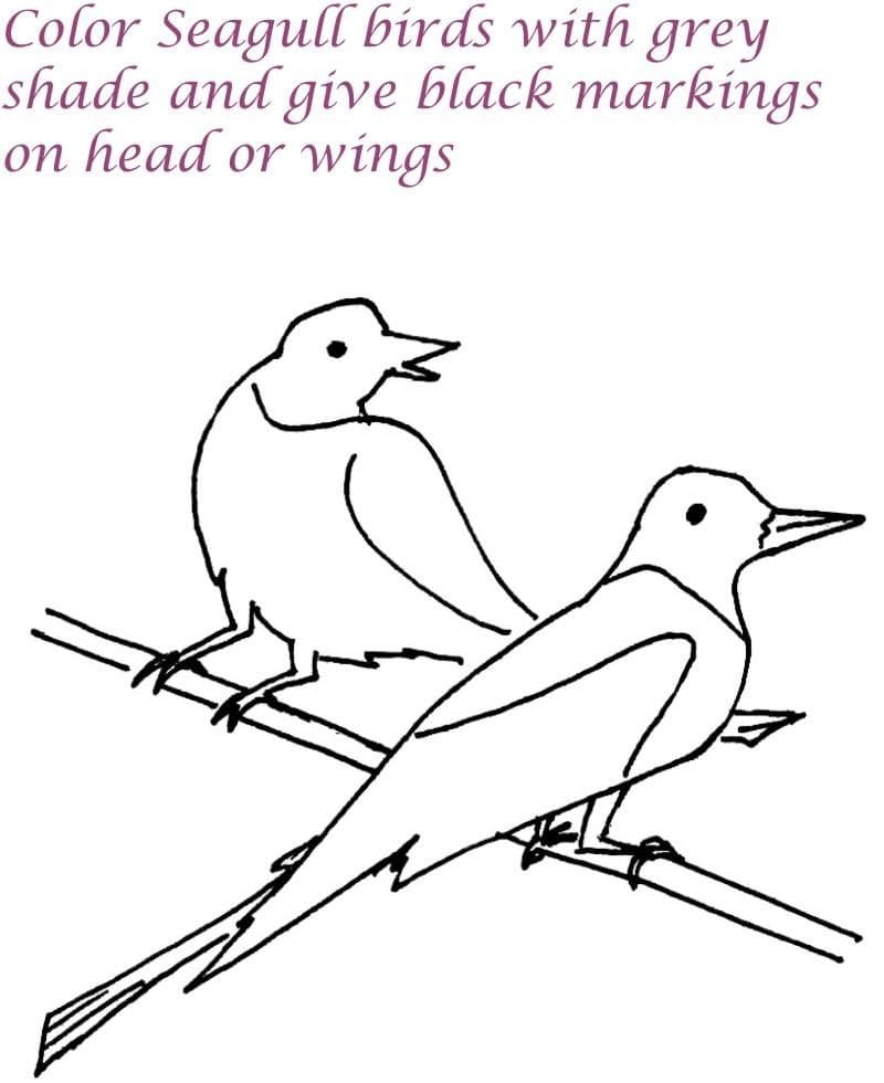 Cartoon Seagull Excellent Coloring Page