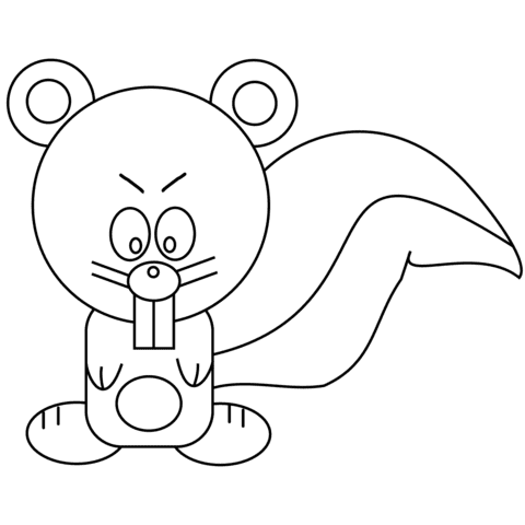 Cartoon Squirrel Picture Coloring Page