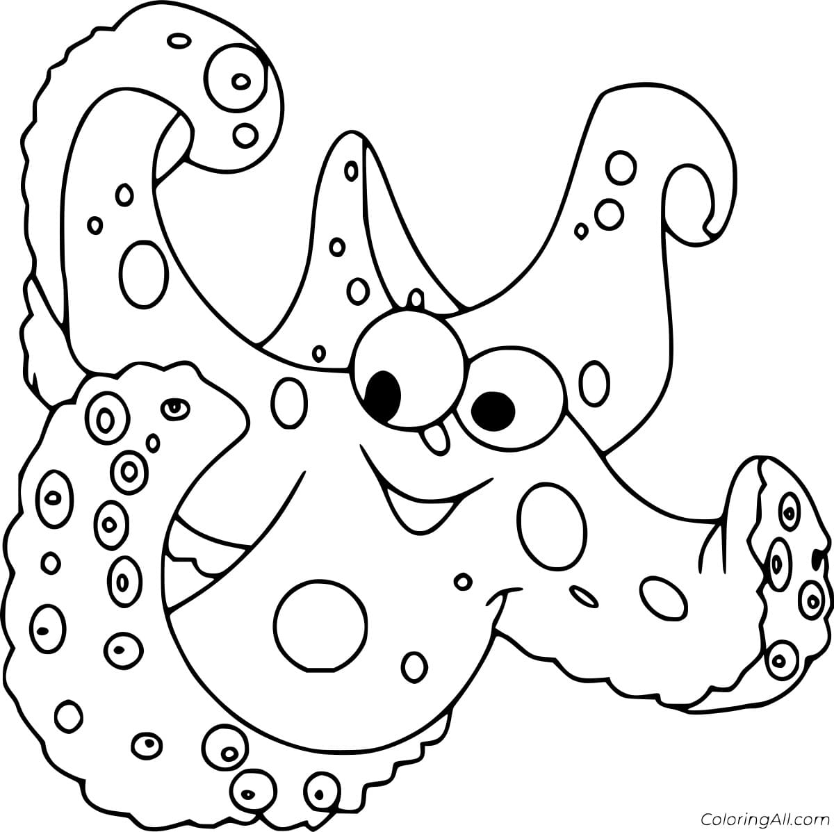 Cartoon Starfish Image Coloring Page