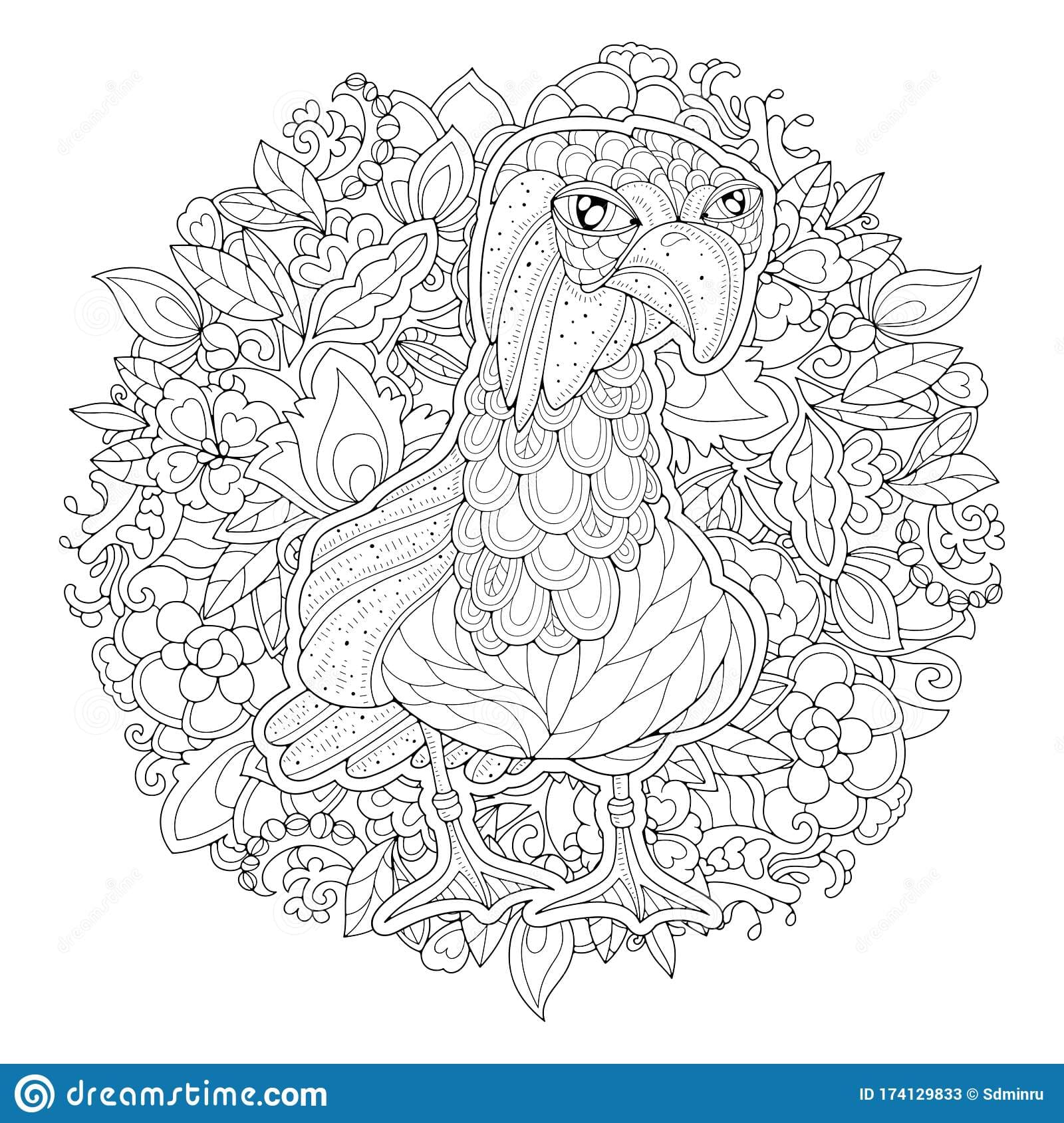 Cartoon Stylized Seagull Coloring Page