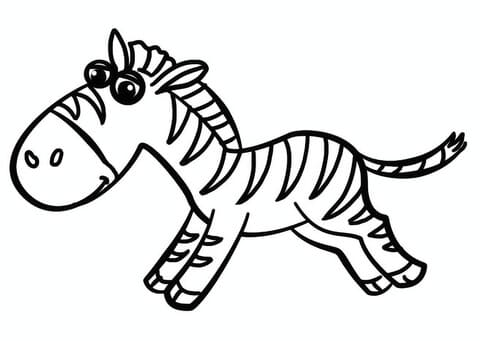 Cartoon Zebra Free Printable Coloring Page