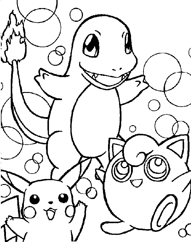 Charmander Black And White Coloring Page