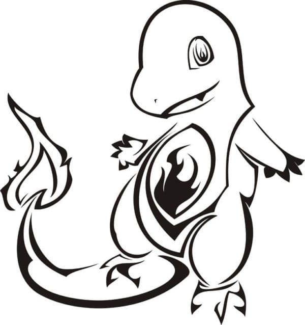 Charmander Breathes Fire Coloring Page