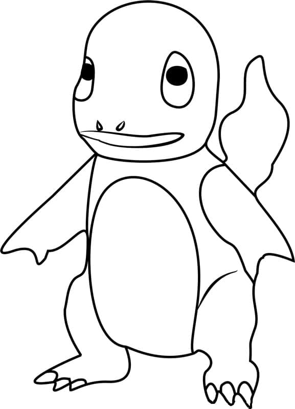 Charmander Cute For Kids Coloring Page