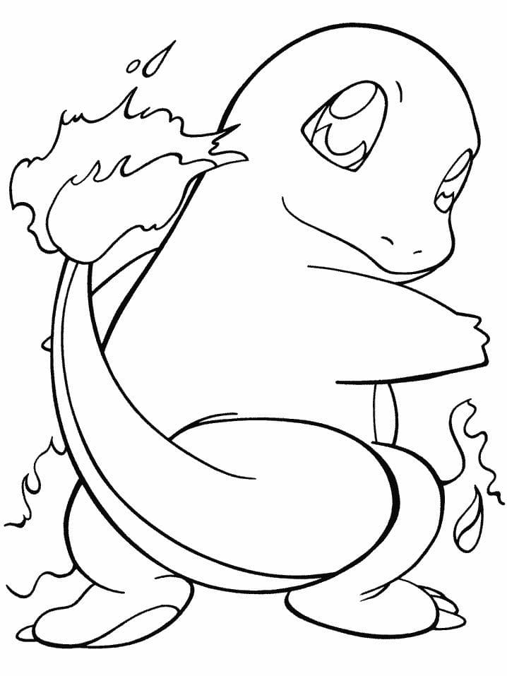 Charmander Cute Picture Coloring Page