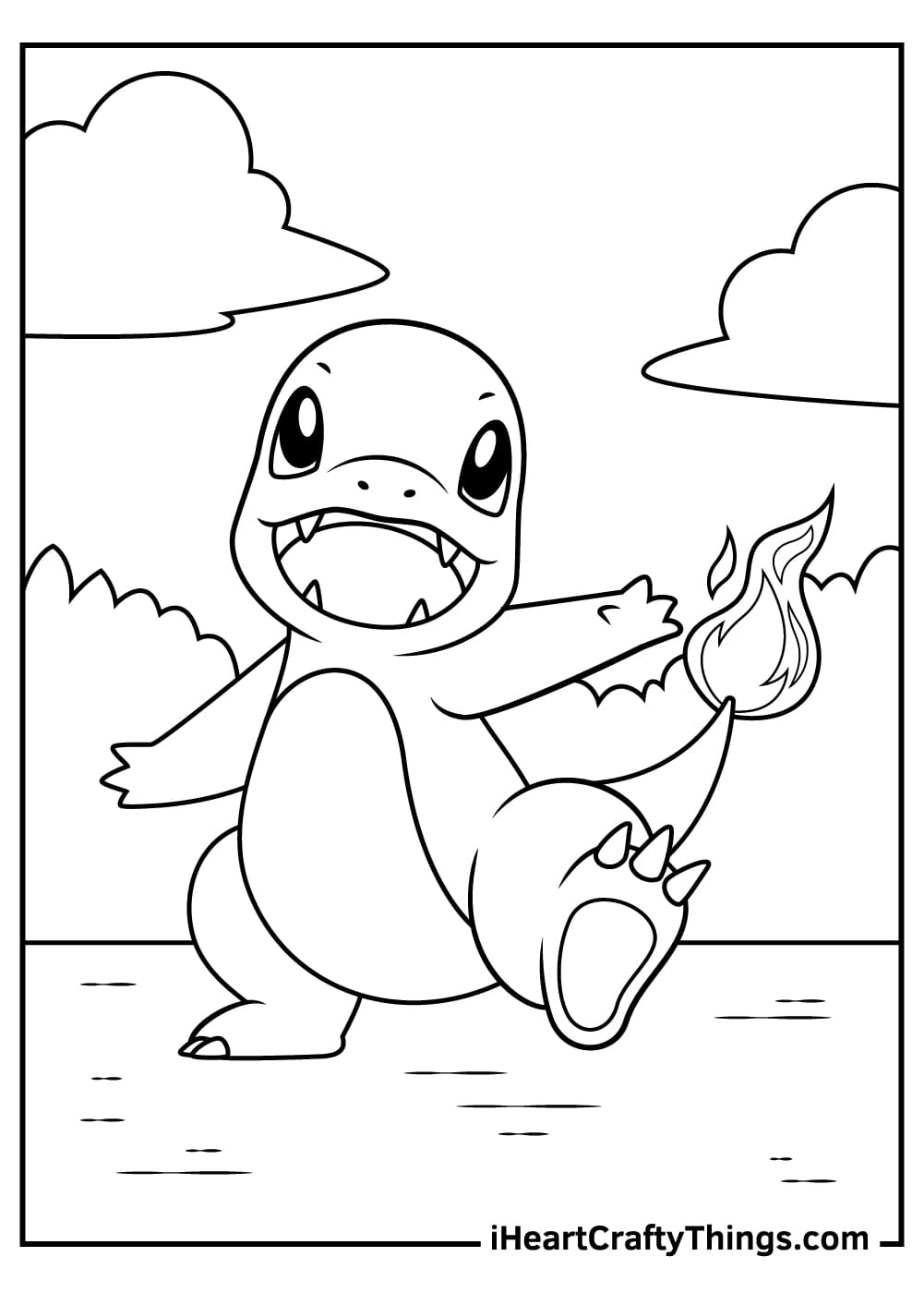 Charmander Cute Coloring Page