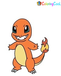 9 Simple Steps To Create Charmander Drawing – How To Draw Charmander Coloring Page