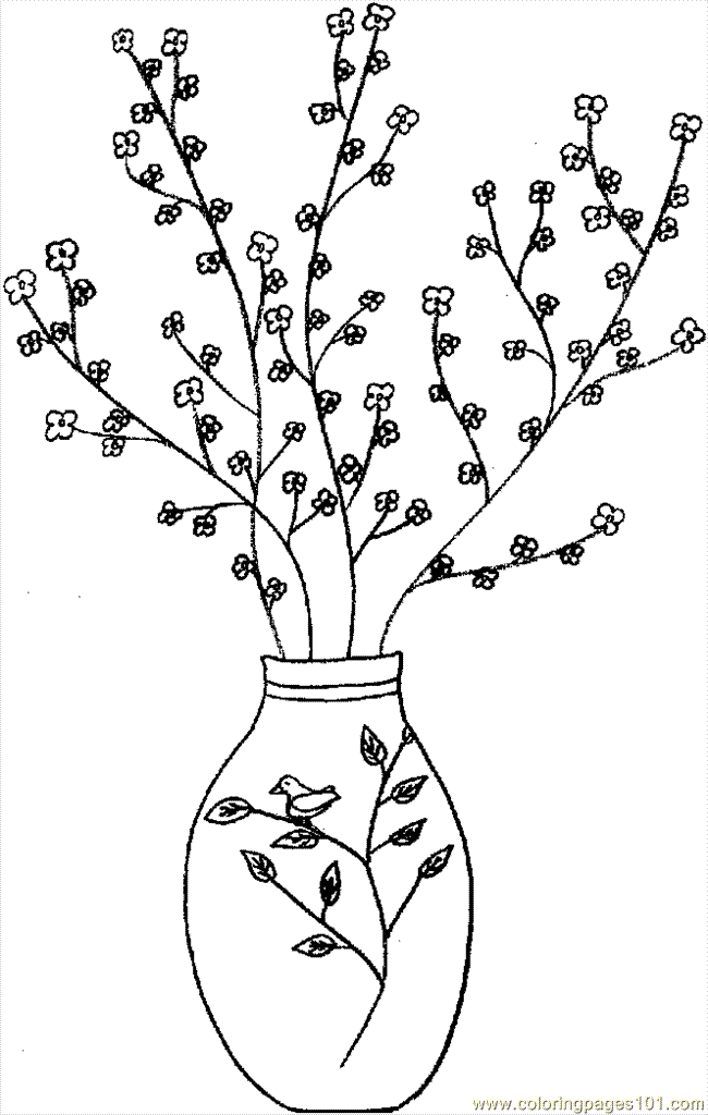 Chinese Flowers Coloring Page